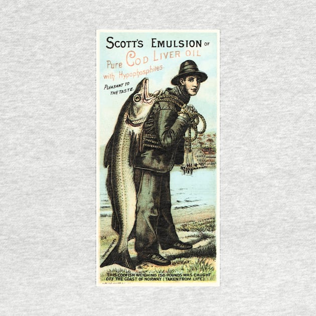 Scott's Emulsion Pure Cod Liver Oil Food Supplement Vintage Advertising Poster by vintageposters